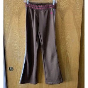 The North Face Women's Sz XS Drawstring Joggers Brown White & Pink Stripe Logo